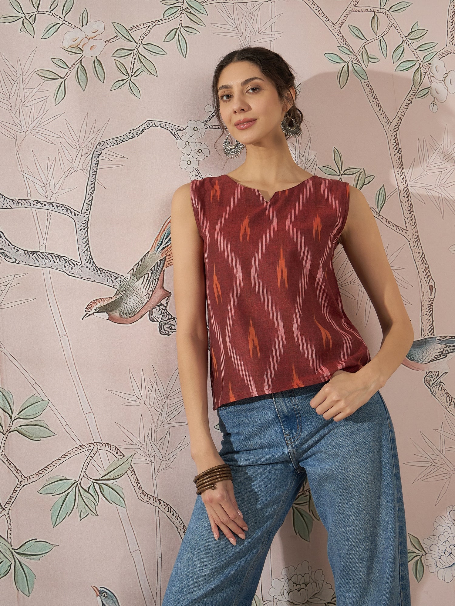 InWeave Rust Ikkat W/S Top