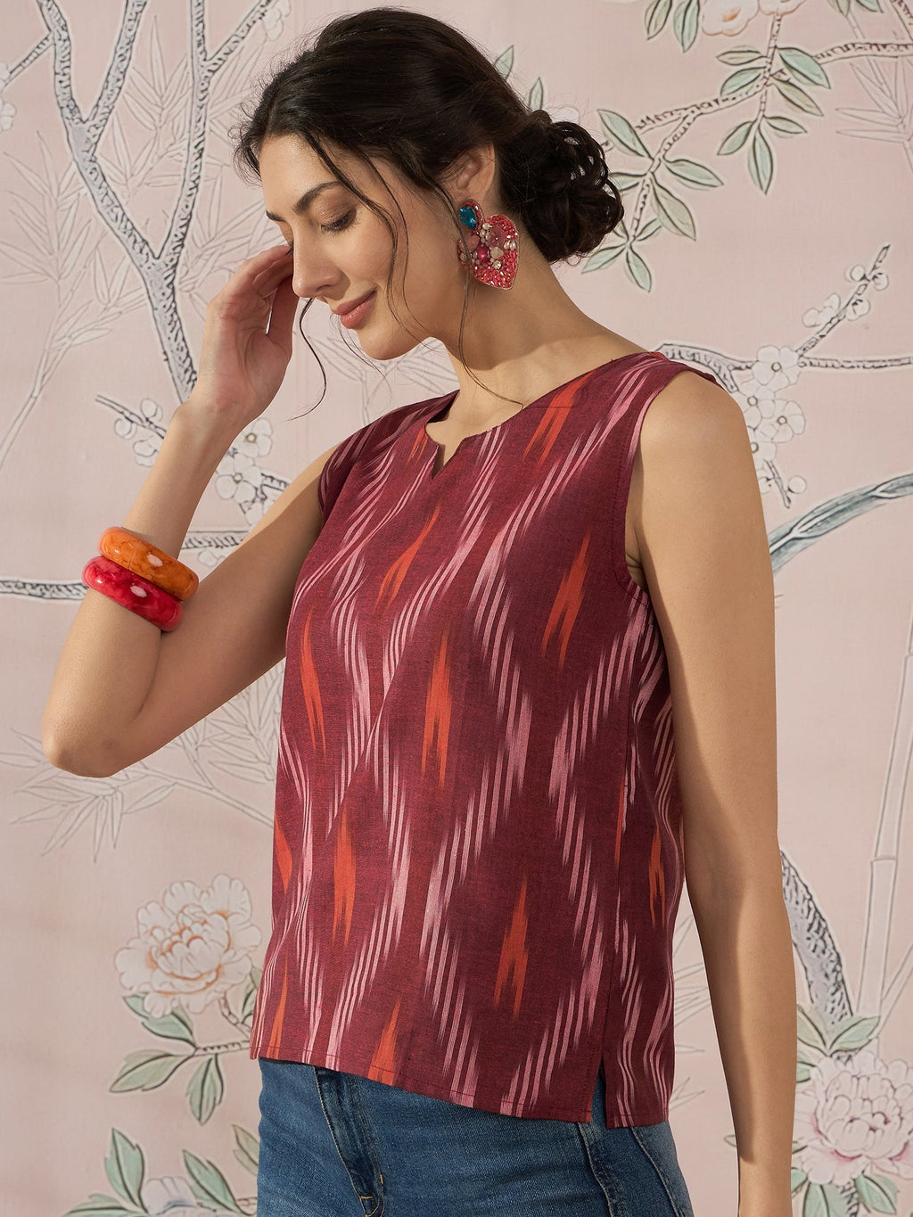InWeave Rust Ikkat W/S Top