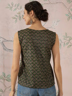 InWeave Green Foil Print W/S Top