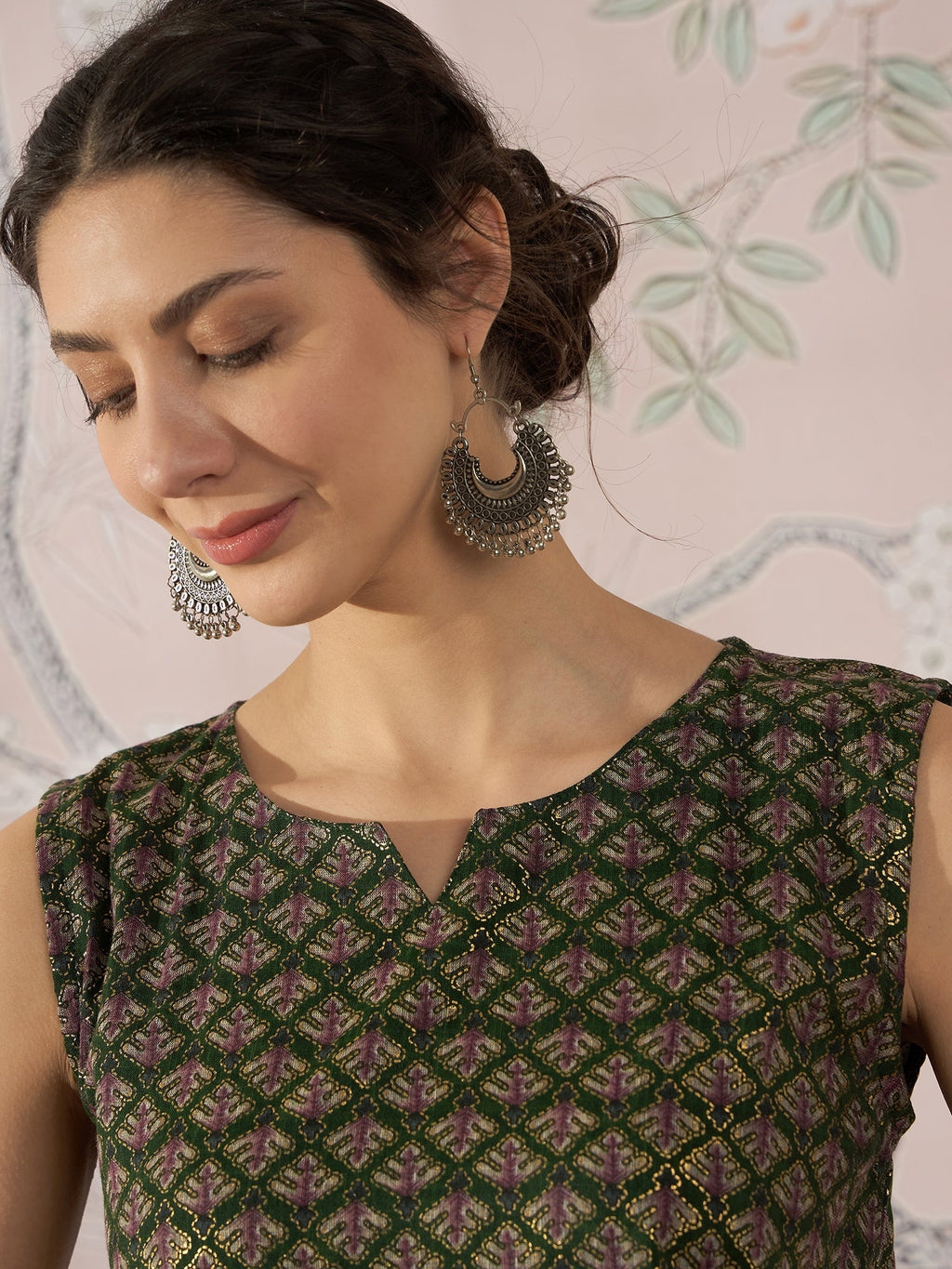 InWeave Green Foil Print W/S Top