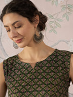 InWeave Green Foil Print W/S Top