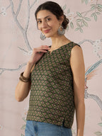 InWeave Green Foil Print W/S Top
