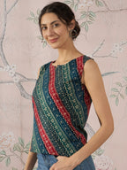InWeave Teal Hunter Batik W/S Top