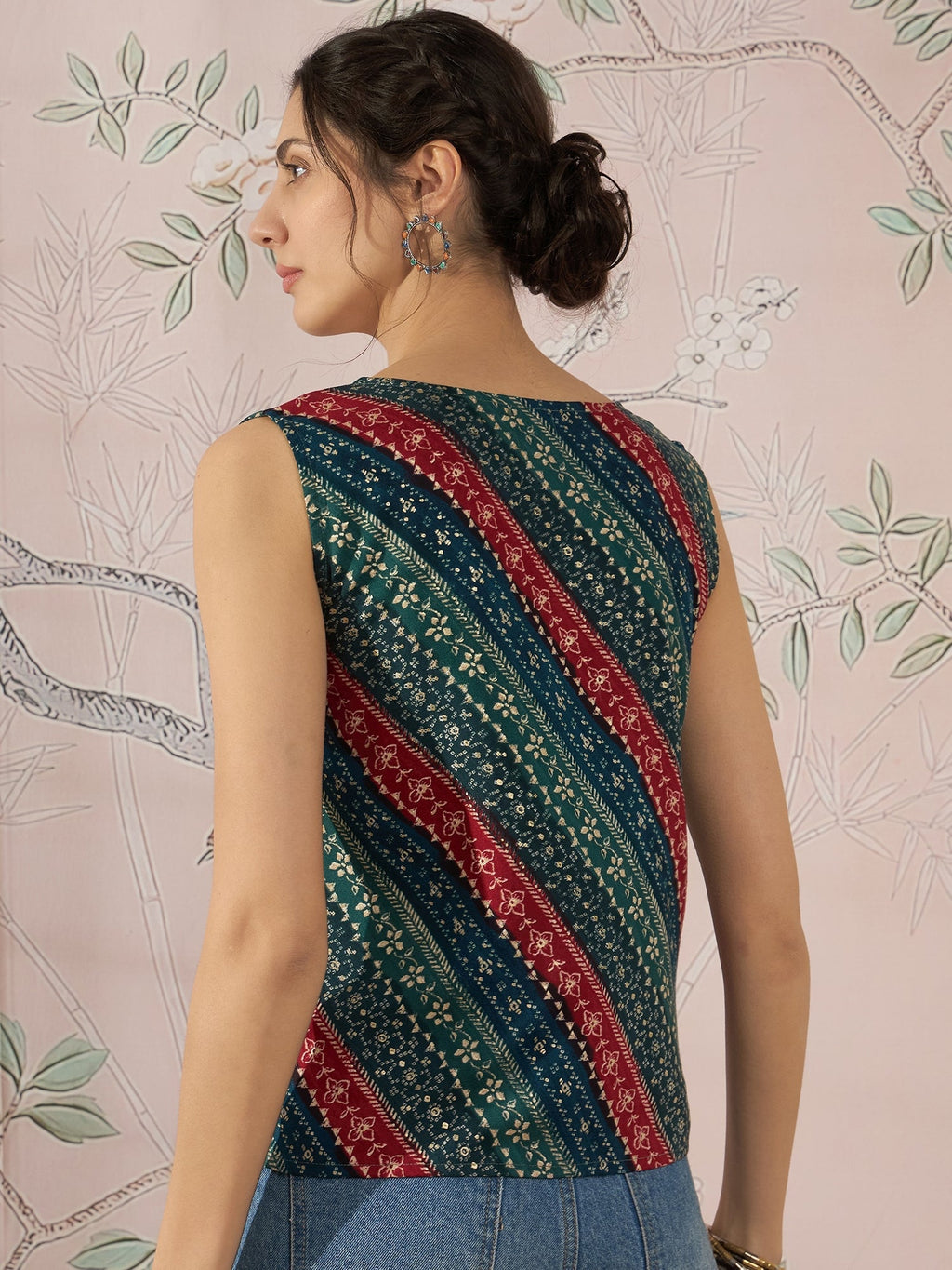 InWeave Teal Hunter Batik W/S Top