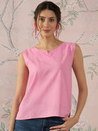 InWeave Baby Pink Kantha W/S Top
