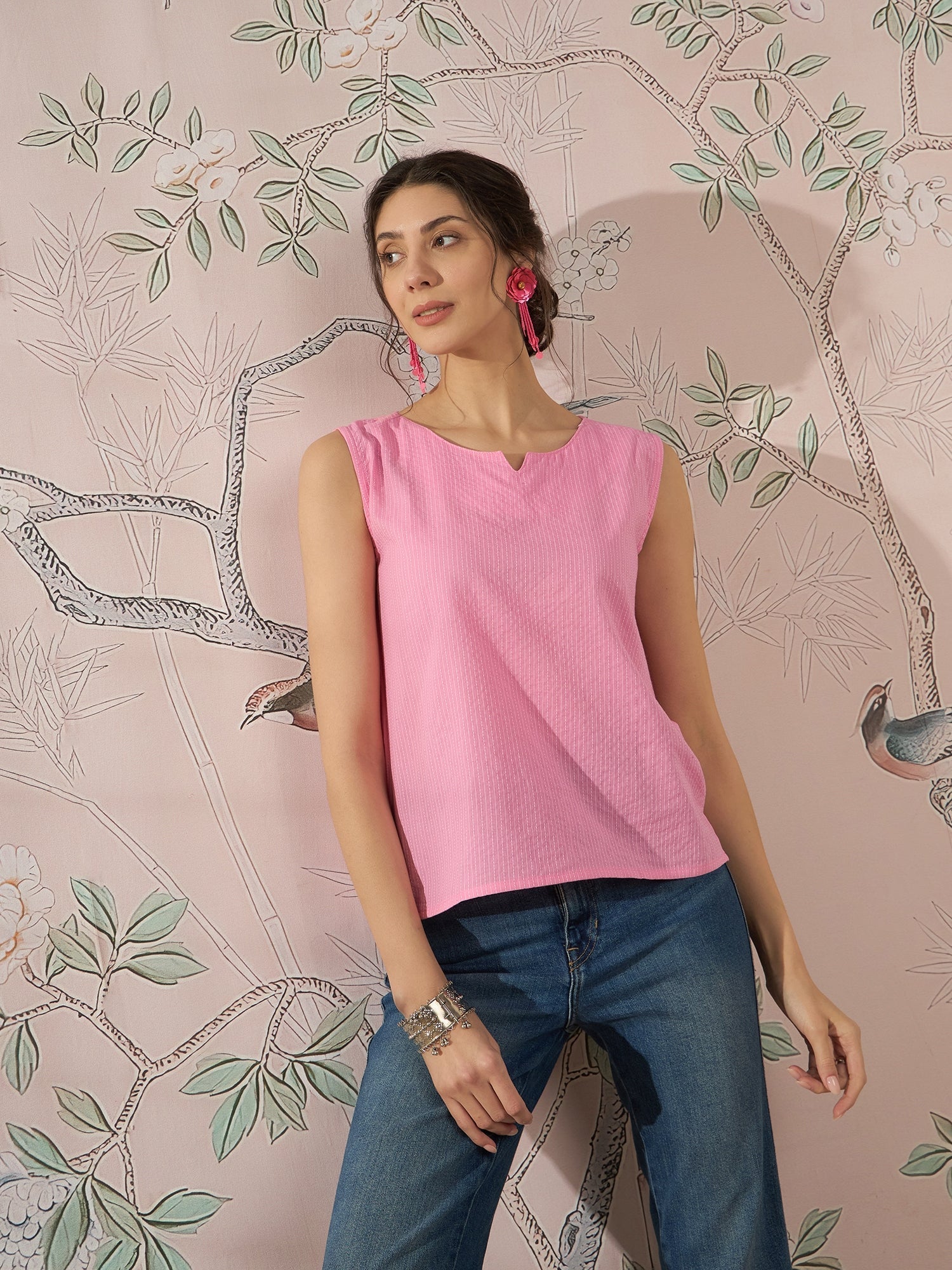 InWeave Baby Pink Kantha W/S Top
