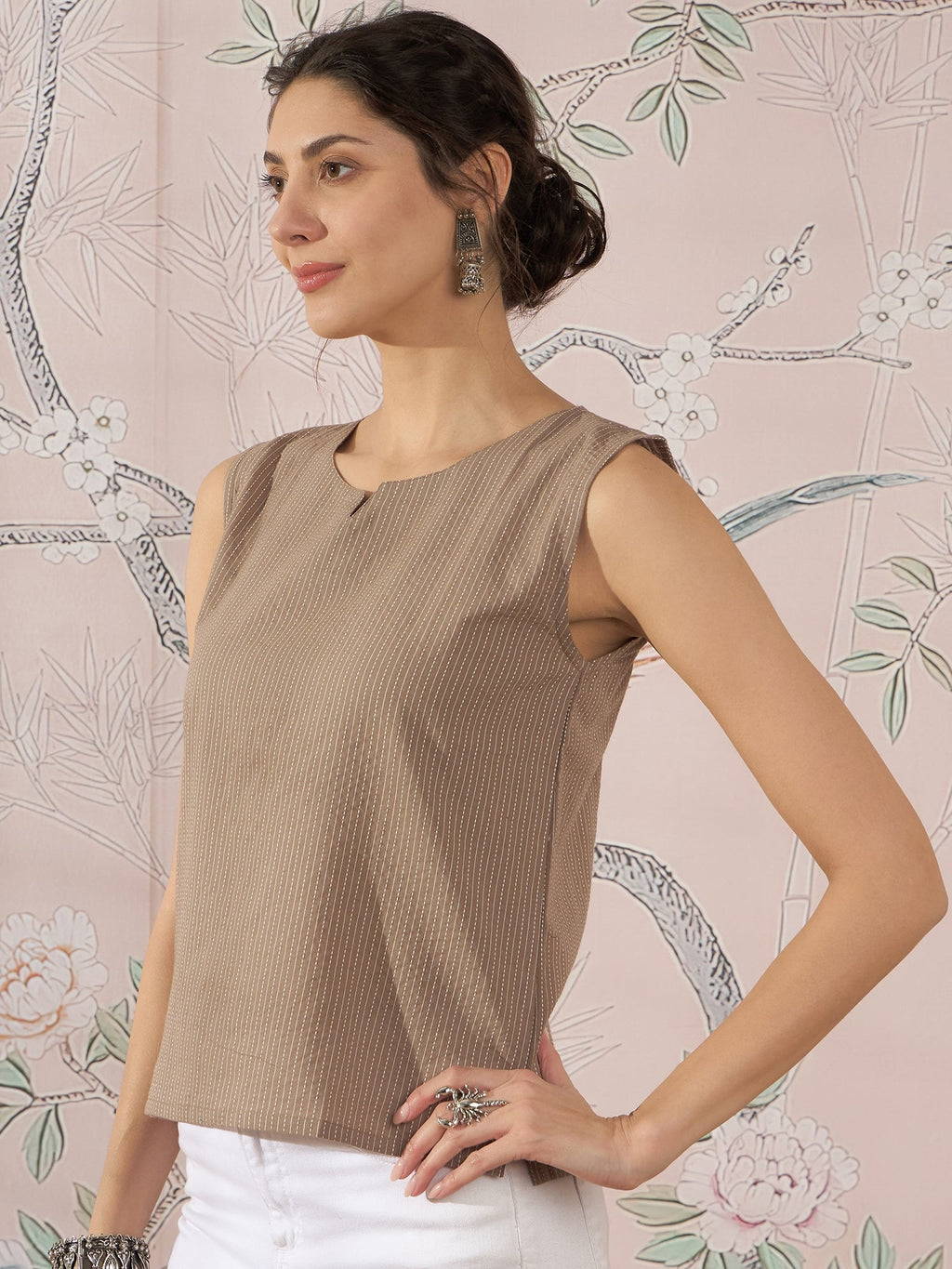 InWeave Light Brown Kantha W/S Top