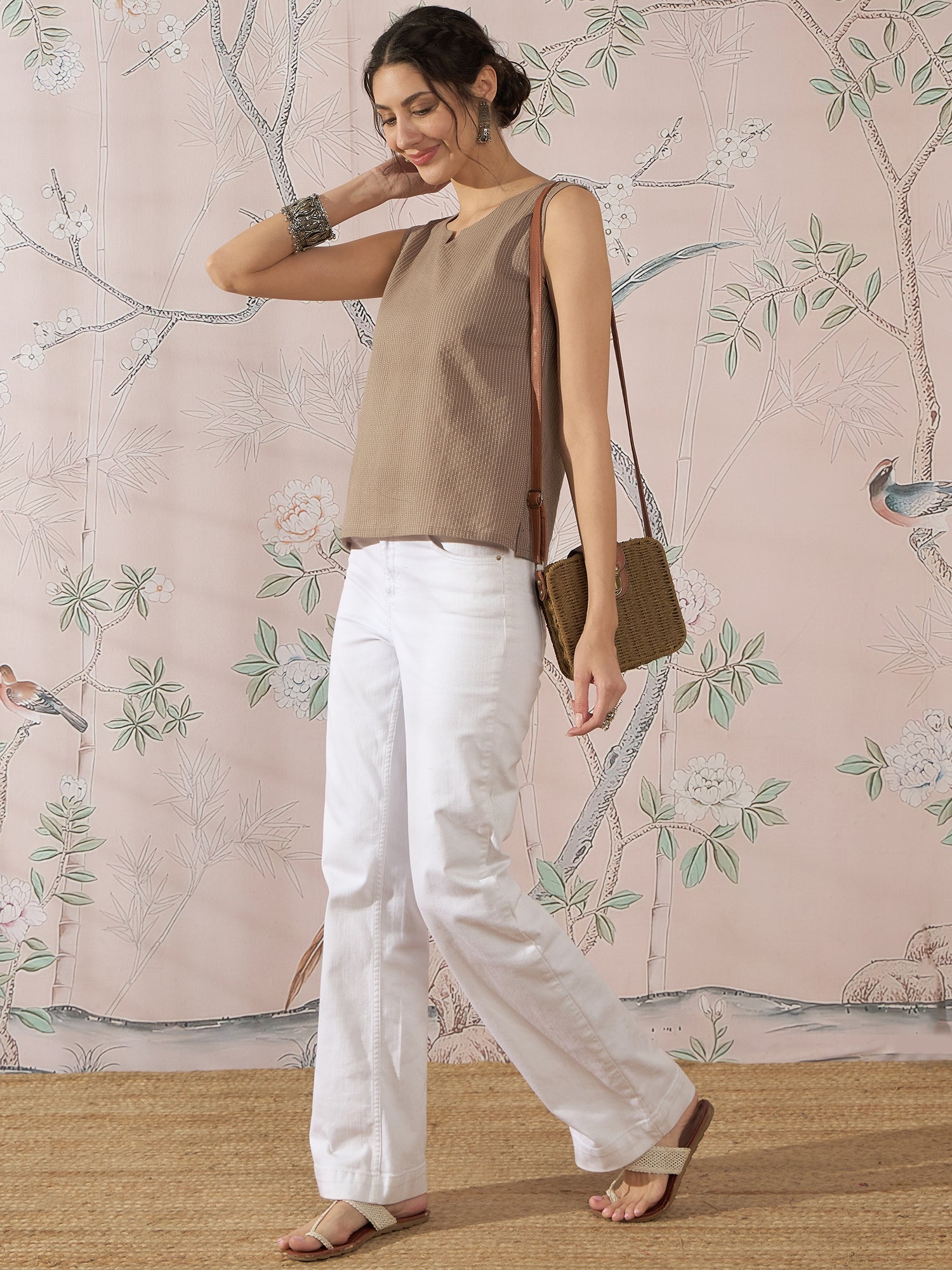 InWeave Light Brown Kantha W/S Top