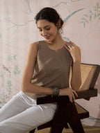 InWeave Light Brown Kantha W/S Top