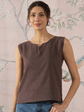 InWeave Dark Brown Kantha W/S Top