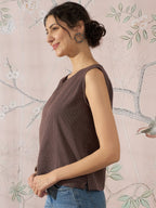 InWeave Dark Brown Kantha W/S Top