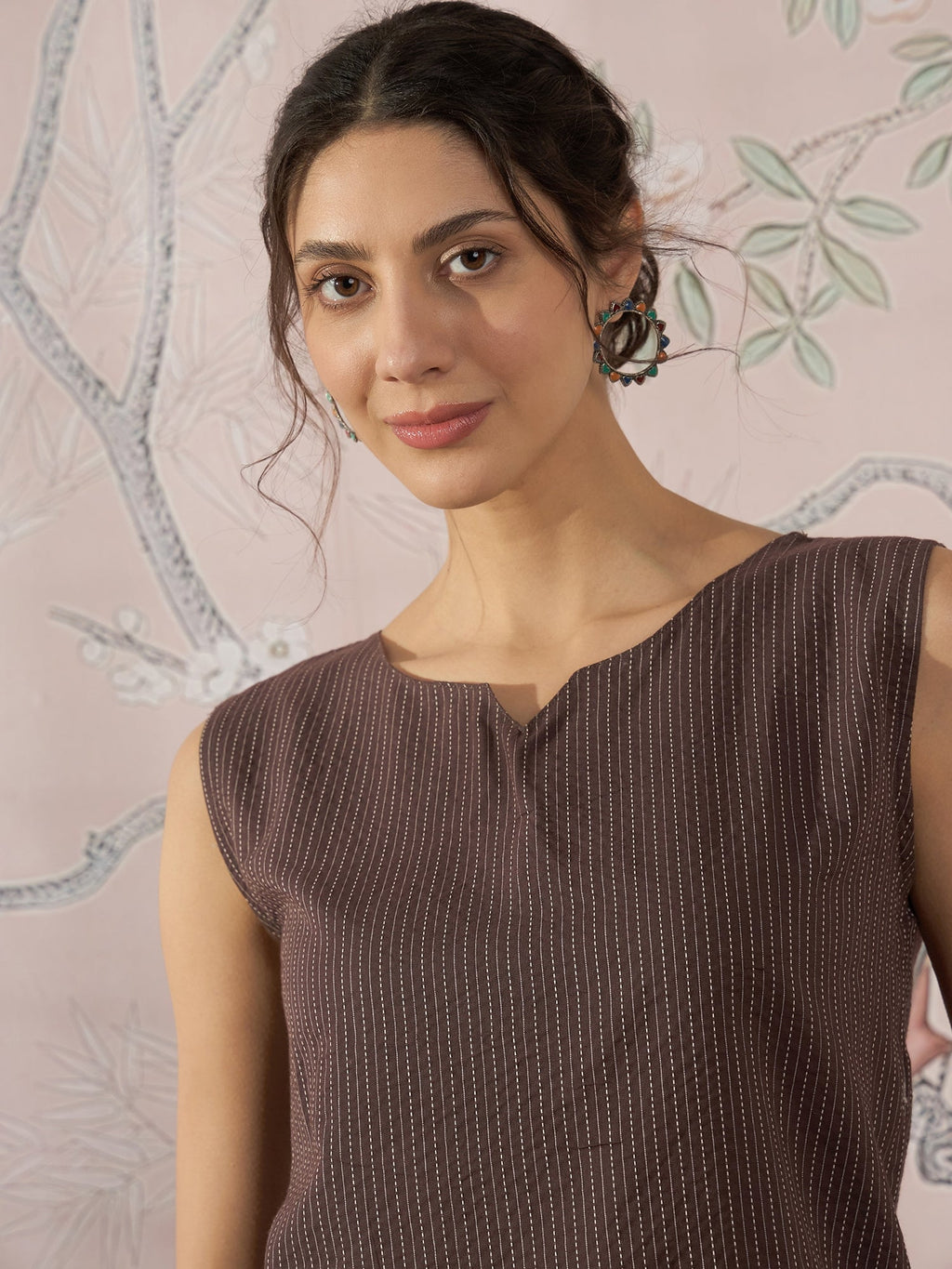 InWeave Dark Brown Kantha W/S Top
