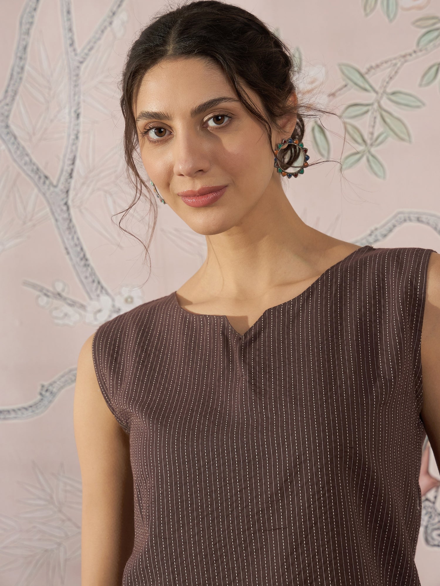 InWeave Dark Brown Kantha W/S Top