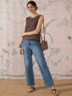 InWeave Dark Brown Kantha W/S Top