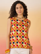 InWeave Mustard Multi Check Foil W/S Top