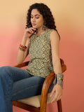 InWeave Olive Ajarakh W/S Top