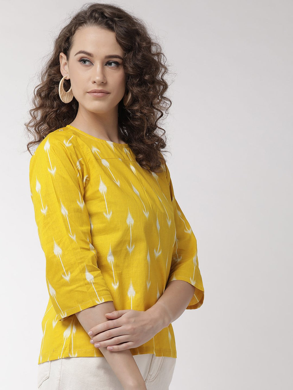 InWeave Women's Yellow Arrow Top