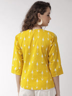 InWeave Women's Yellow Arrow Top