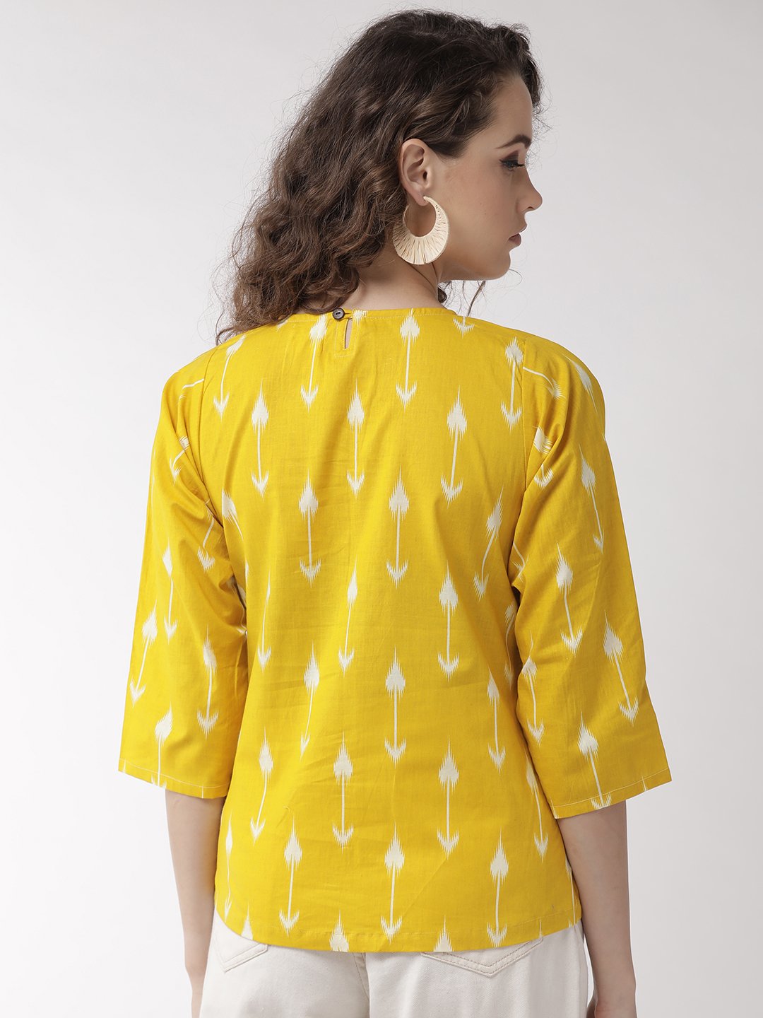 InWeave Women's Yellow Arrow Top