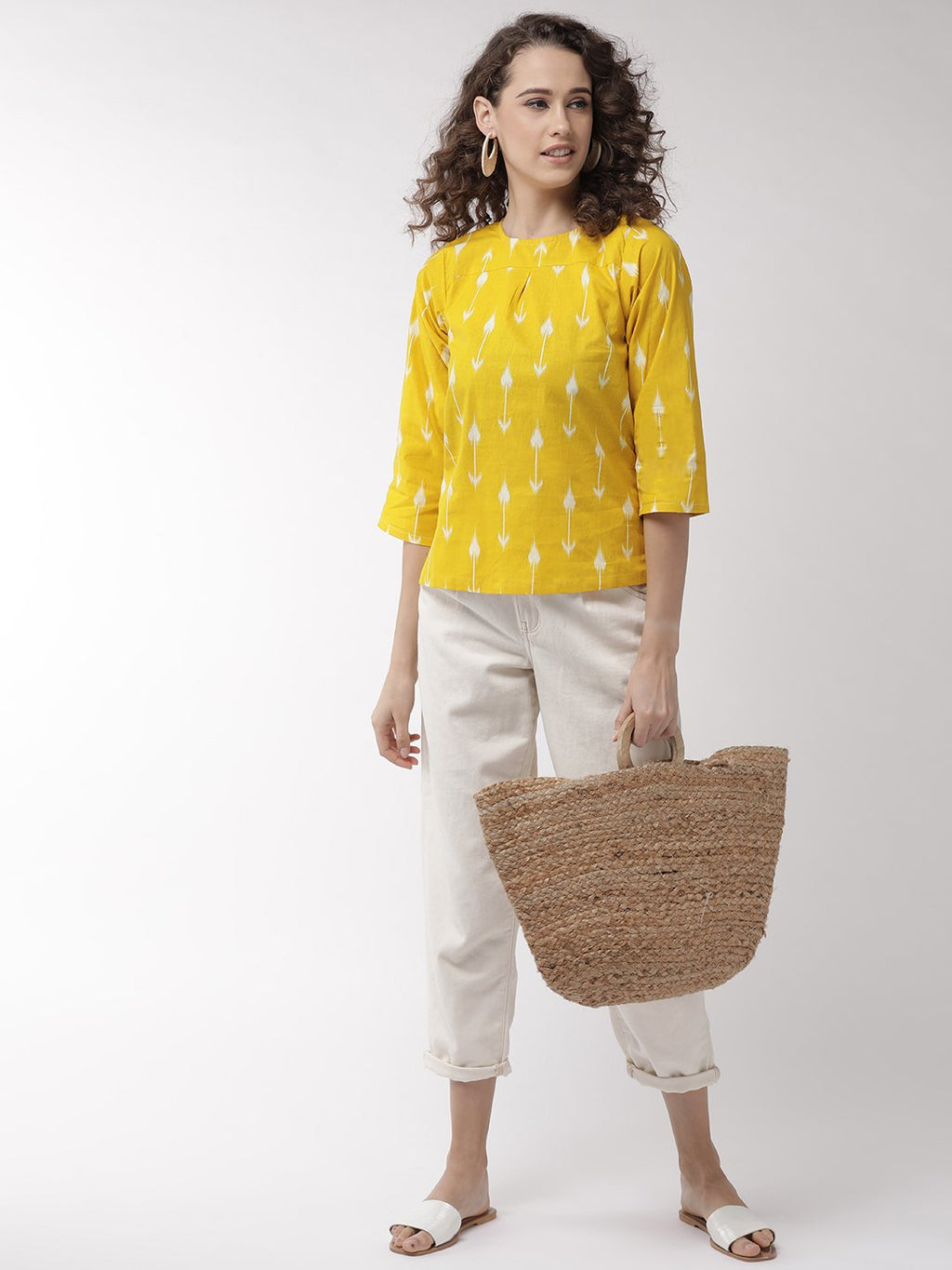 InWeave Women's Yellow Arrow Top