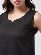 InWeave Black Kantha Sleeveless Top