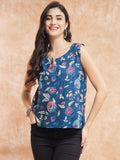 InWeave Blue Pink Kalamkari Top