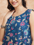 InWeave Blue Pink Kalamkari Top