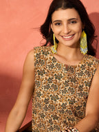 InWeave Light Brown Kalamkari W/S Top