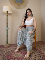 InWeave Powder Blue Ikkat Print Harem Pant