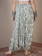 InWeave Sea Green Ethnic Window Harem Pant