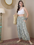 InWeave Sea Green Ethnic Window Harem Pant