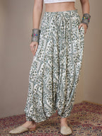 InWeave Sea Green Ethnic Window Harem Pant