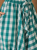 InWeave Light Blue Big Check Cowl Harem
