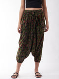 InWeave Women's Green Ikkat Harem Pant