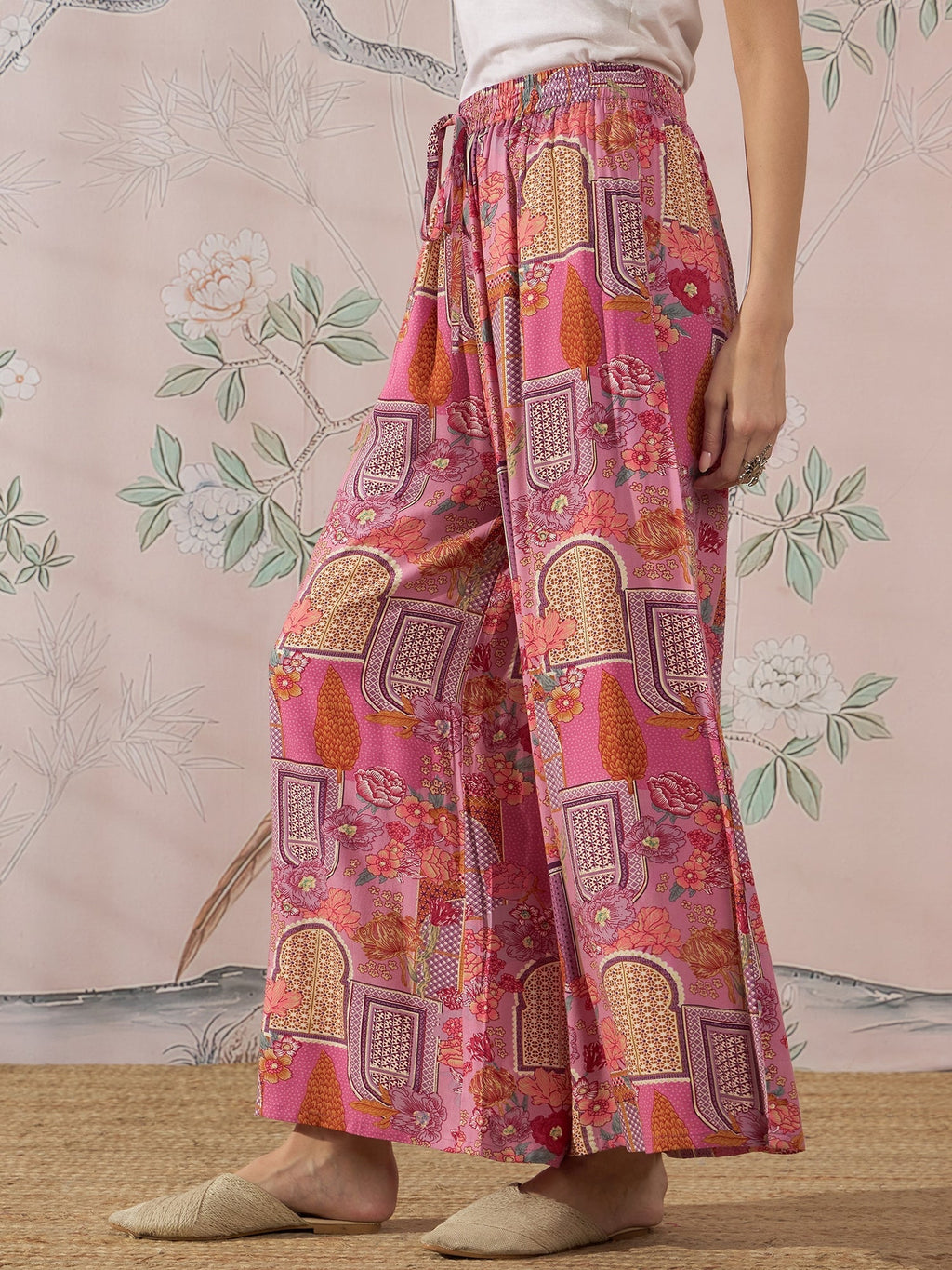 InWeave Dull Pink Window Palazzo
