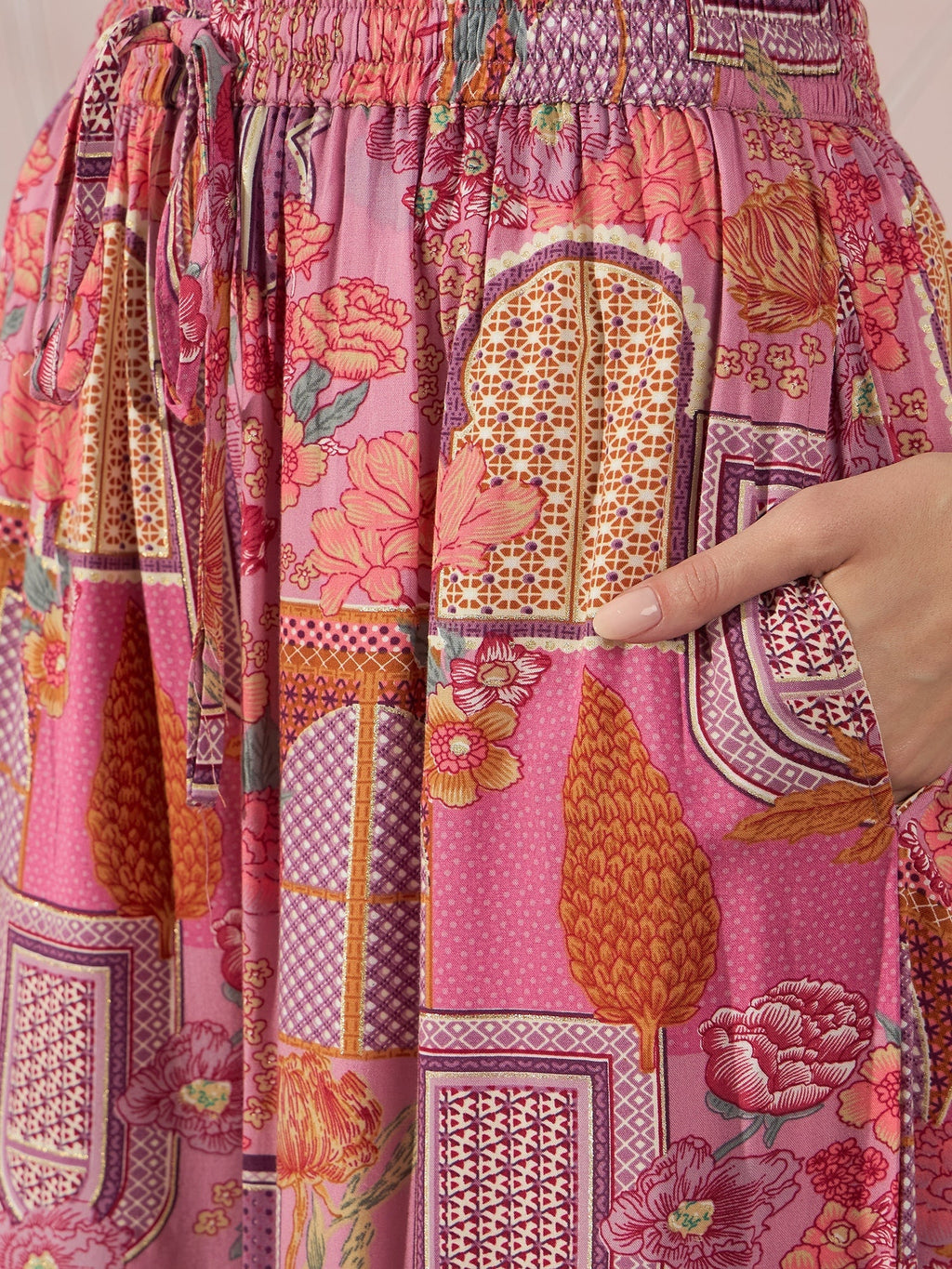 InWeave Dull Pink Window Palazzo