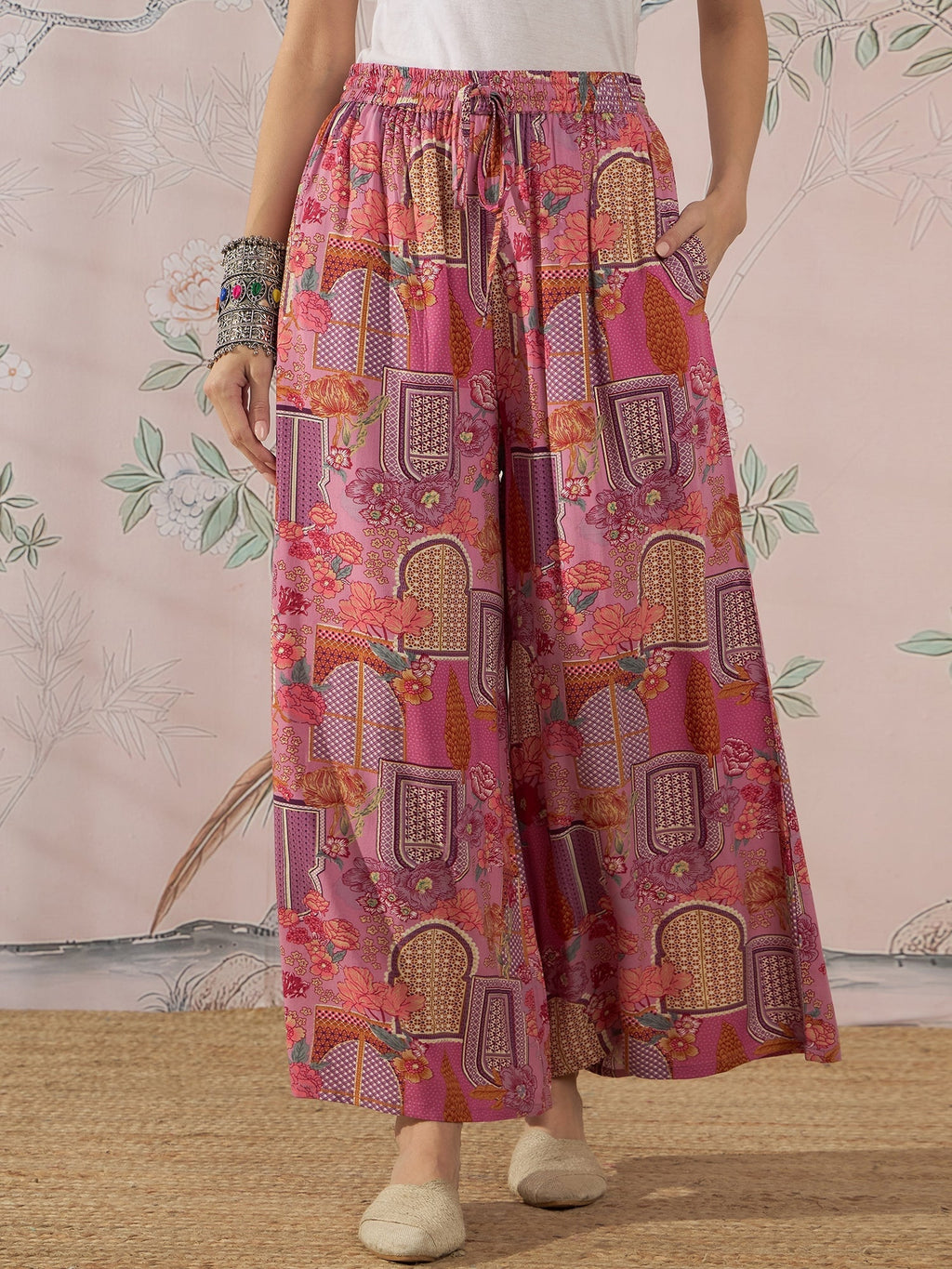 InWeave Dull Pink Window Palazzo