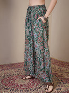 InWeave Green Big Jaal Palazzo