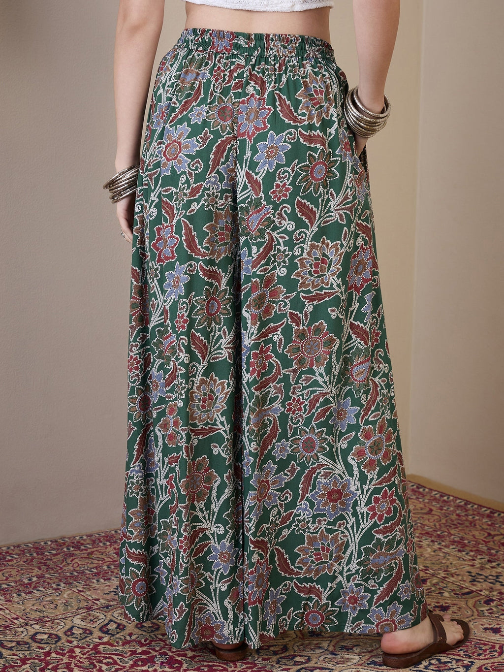 InWeave Green Big Jaal Palazzo