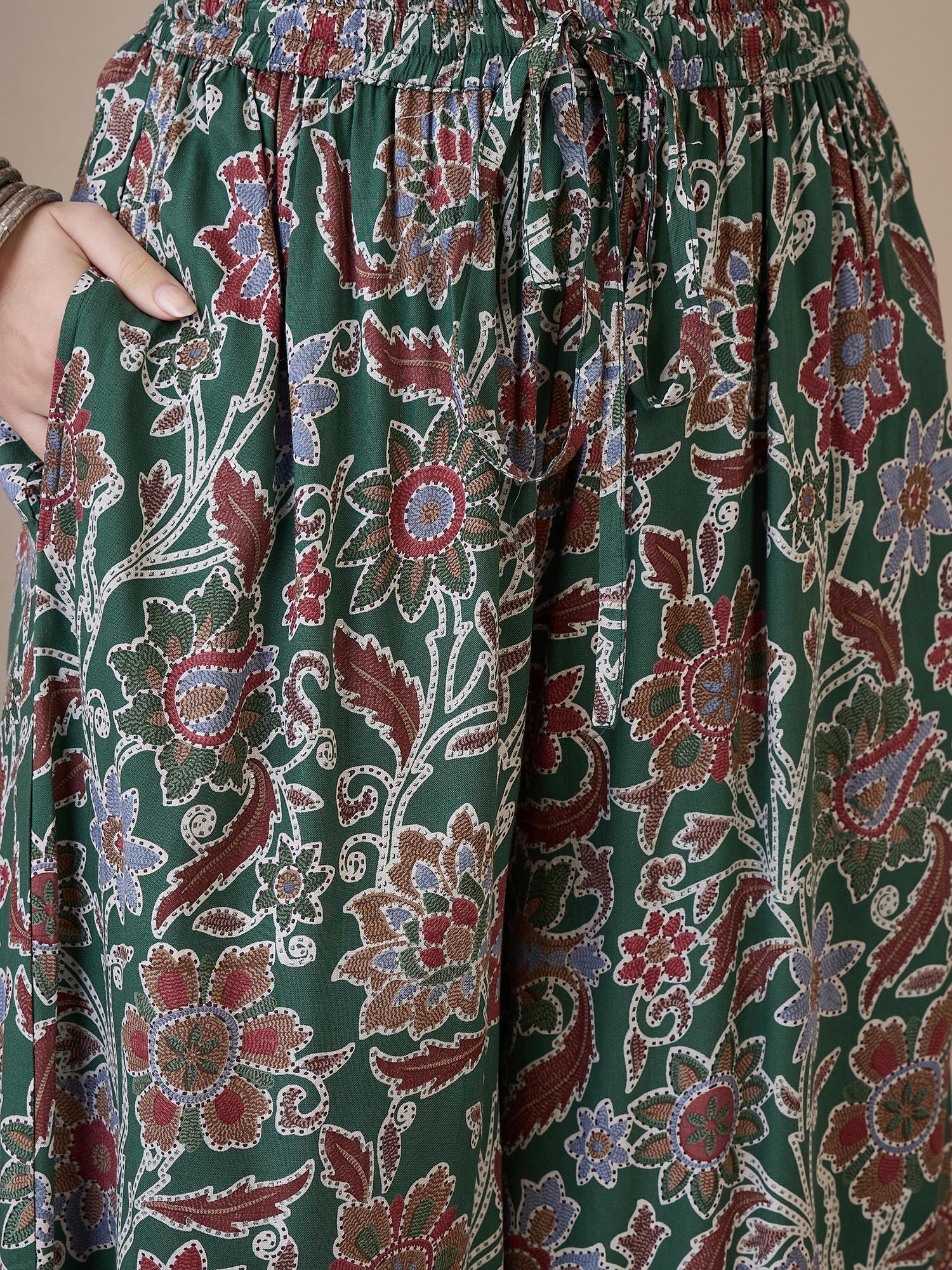 InWeave Green Big Jaal Palazzo