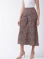 InWeave Women's Maroon Kalamkari Palazzo