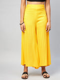 InWeave Women's Solid Yellow Palazzo