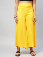 InWeave Women's Solid Yellow Palazzo