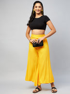 InWeave Women's Solid Yellow Palazzo