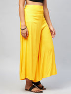InWeave Women's Solid Yellow Palazzo
