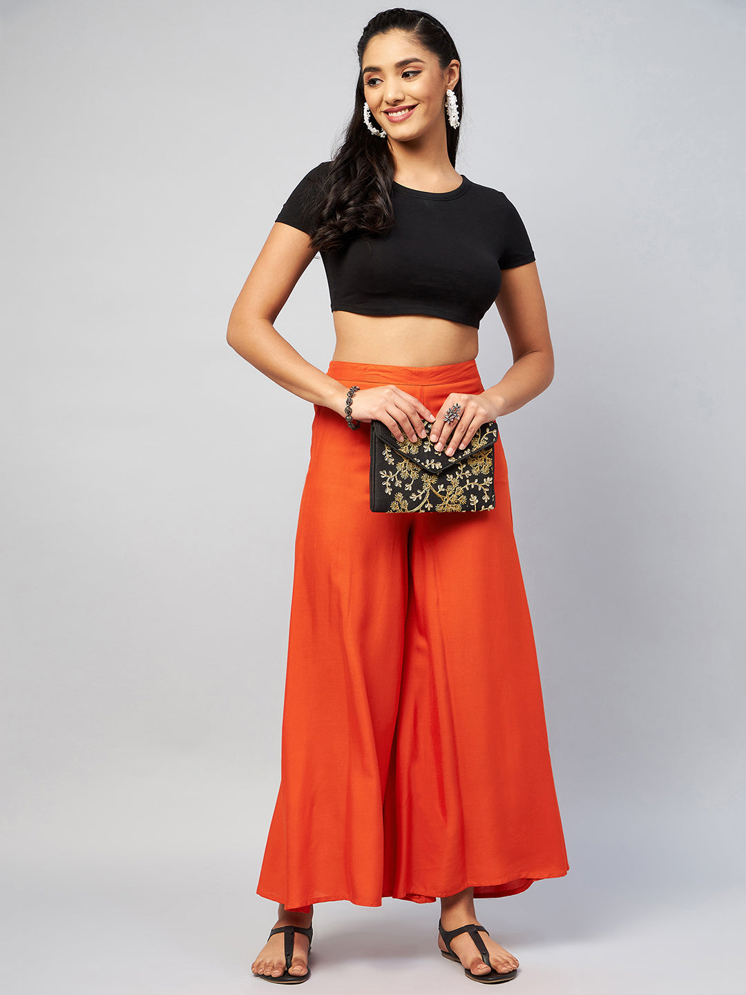 InWeave Solid Orange Palazzo