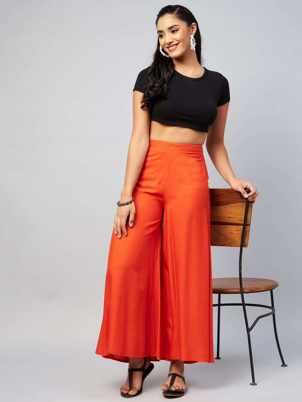 InWeave Solid Orange Palazzo