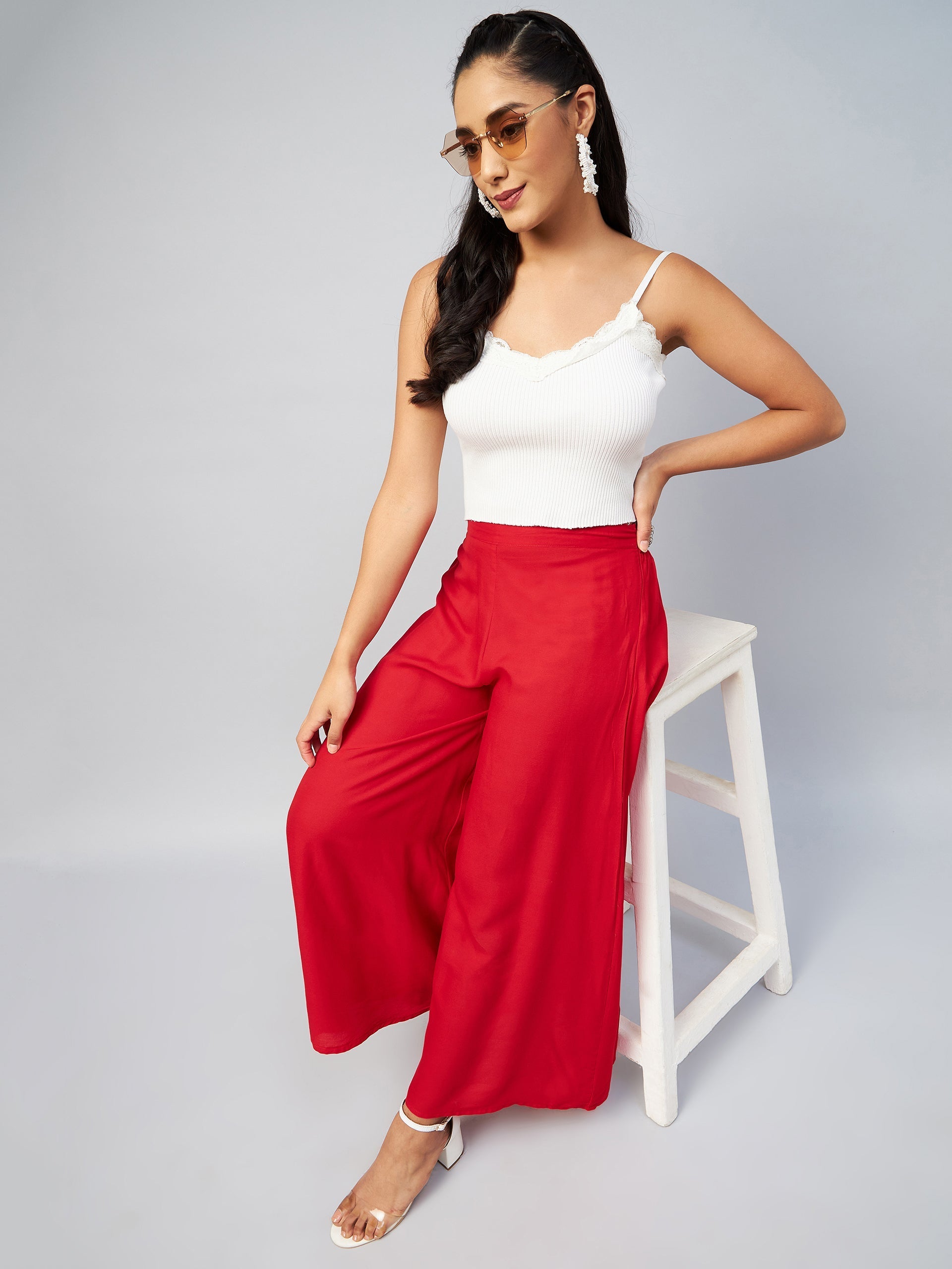 InWeave Solid Red Palazzo