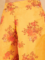 InWeave Mustard Rose Printed Organza Palazzo