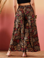 InWeave Black Grey Leaf Print Foil Palazzo